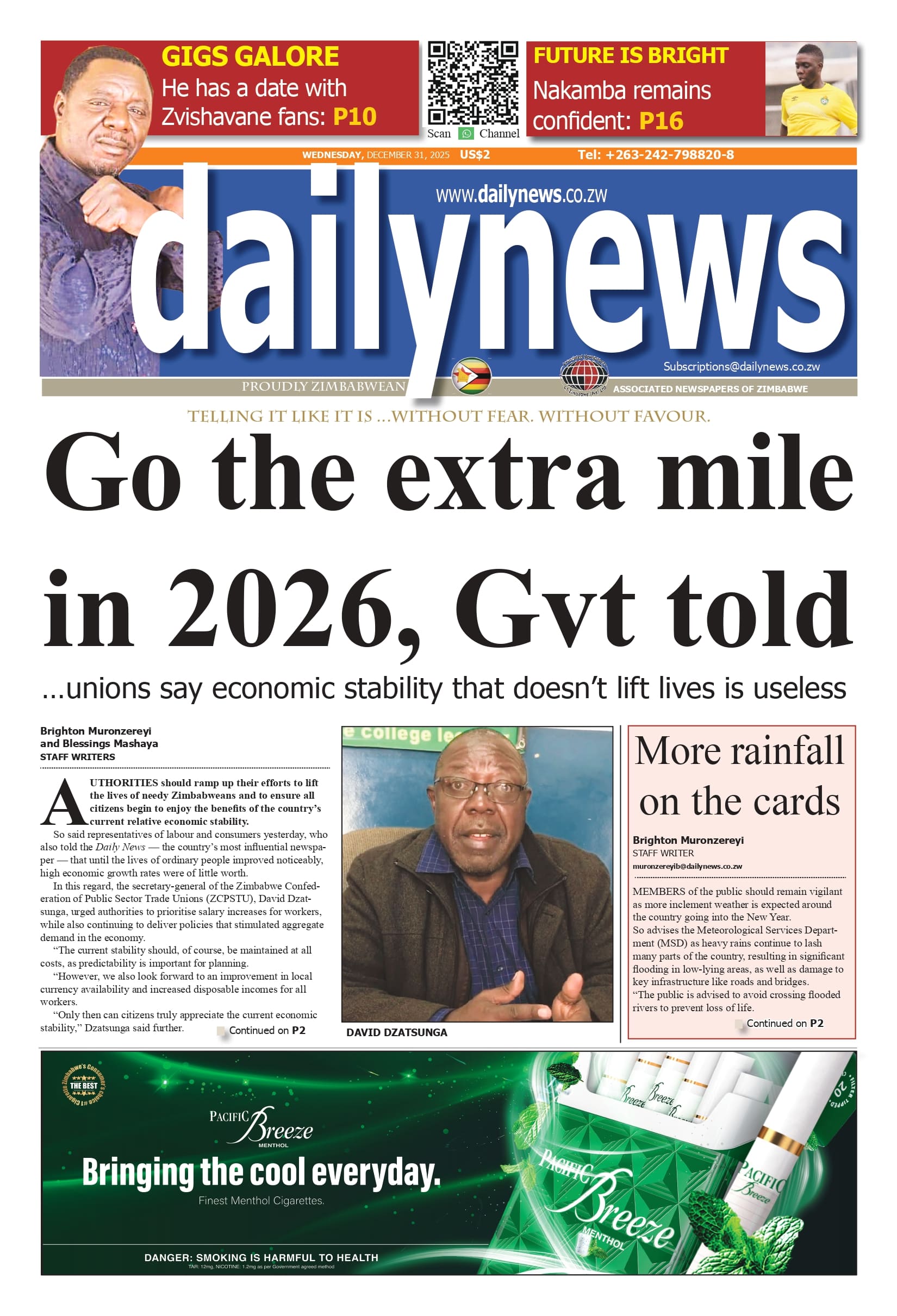 Wednesday 31 December 2025
